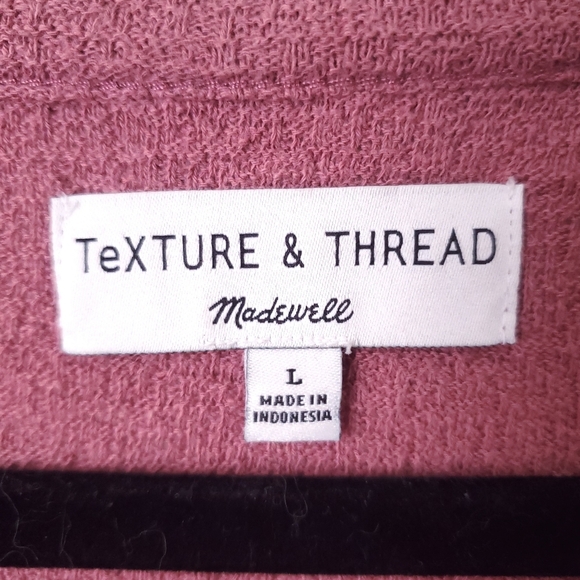 Madewell Texture & Thread Smocked Bell-Sleeve Top Autumn Berry Size L Boho - Picture 9 of 10